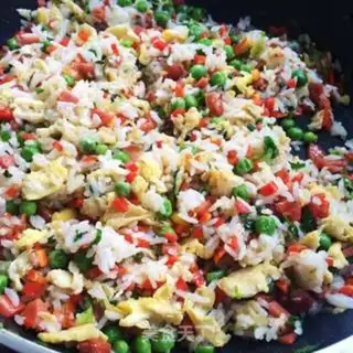 Make Pea sausage fried rice step 6