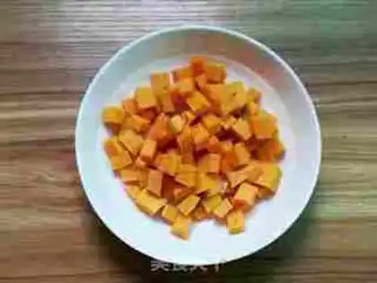 Make Pumpkin chicken rice step 2