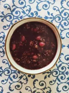 Make Red bean, black rice, peanut oatmeal step 4