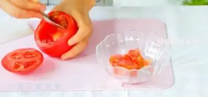 Make Tomato egg glasses step 1