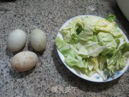 Make Duck eggs, cabbage step 0