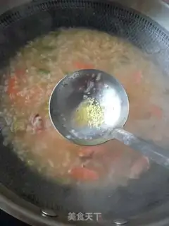 Make Sauce and shrimp congee step 16