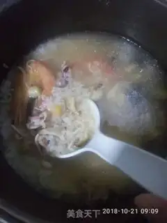 Make Seafood congee step 2