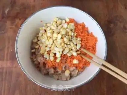 Make Corn carrot chicken meatloaf step 2