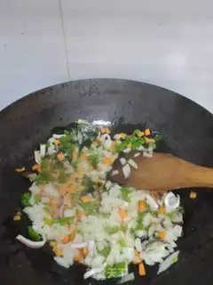 Make Cheese squid fried rice step 4