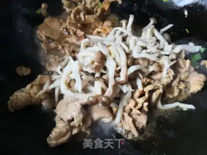 Make Crab mushrooms and fried meat step 6