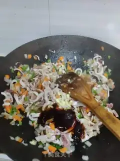 Make Cheese squid fried rice step 6