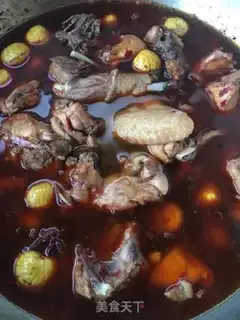 Make Red-burned chestnut chicken step 6