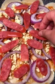 Make Homemade dumpling pizza step 5