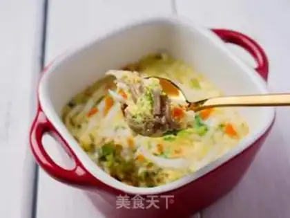 Make Vegetable silver fish steamed eggs step 9