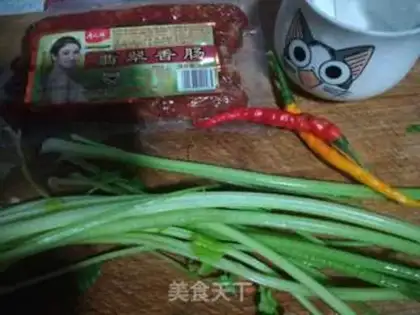 Make Celery fried sausage step 1