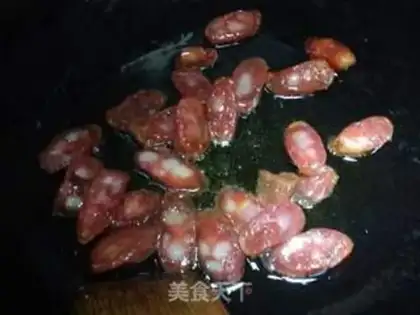 Make Celery fried sausage step 2