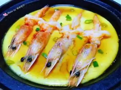 Make Butterfly shrimp steamed eggs step 10
