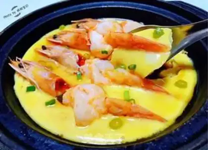Make Butterfly shrimp steamed eggs step 12