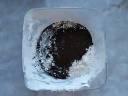 Make Halloween cemetery, chocolate brownie step 2
