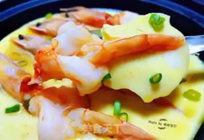 Make Butterfly shrimp steamed eggs step 13