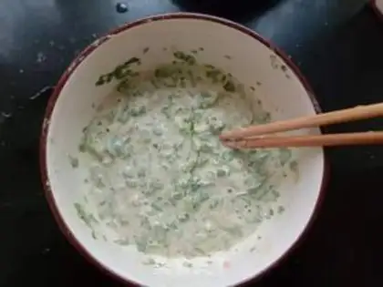 Make Celery leaf shrimp pie step 8