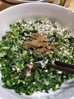 Make Shrimp green dumplings step 3