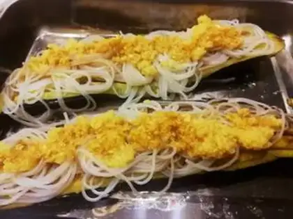 Make Garlic fan steamed eggplant step 5