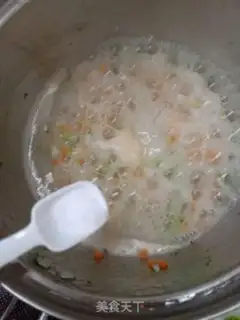 Make Shrimp vegetable congee step 8