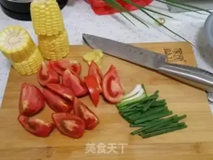 Make Tomato corn toads step 1
