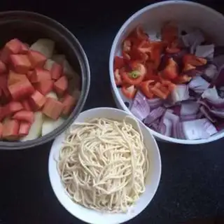 Make Chicken piece of potato noodles step 6