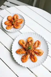 Make Garlic fan shrimp step 14