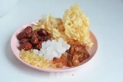 Make Peach gel, silver sap, rice step 0