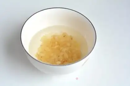 Make Peach gel, silver sap, rice step 2