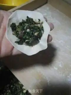 Make Pork spinach, three dumplings step 14