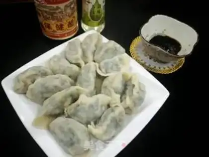Make Pork spinach, three dumplings step 17