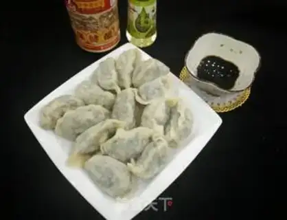 Make Pork spinach, three dumplings step 19