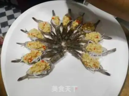Make Garlic fan shrimp step 2