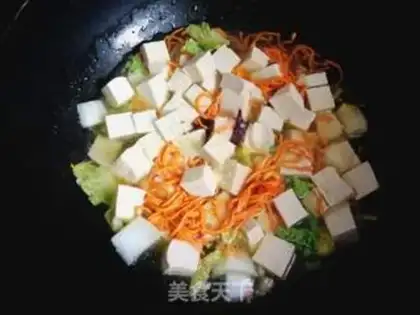 Make Worm and grass stew tofu step 8