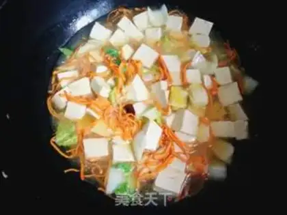 Make Worm and grass stew tofu step 9