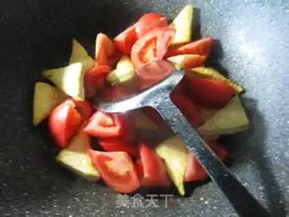 Make Tomato fried tofu step 3