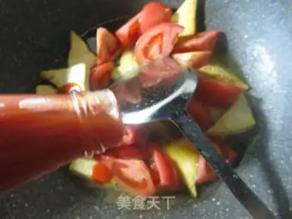 Make Tomato fried tofu step 5