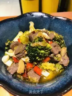 Make The broccoli burns duck blood step 4