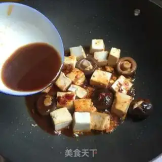 Make Red burning mushroom tofu step 9