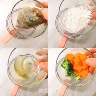 Make Vegetable shrimp intestines step 1