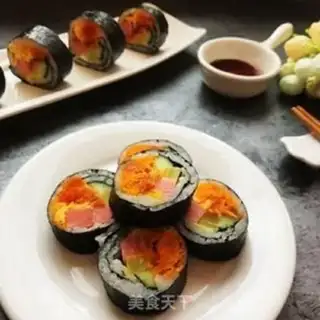 Make Meat pine yolk sushi step 8