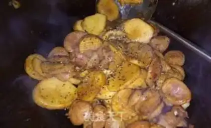 Make Apricot, fried sausage step 7