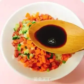 Make Red sausage fried rice step 3