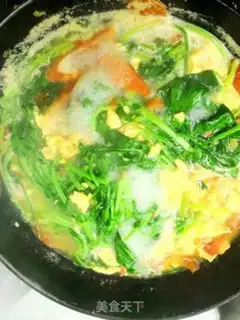 Make Potato egg spinach soup step 5