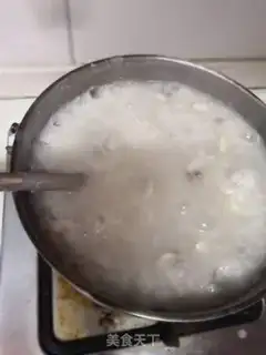 Make Chicken mushroom congee step 4
