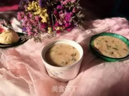 Make Chicken mushroom congee step 7