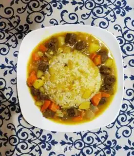 Make Curry beef rice step 9