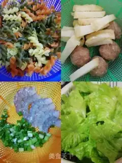Make Three-coloured vegetable noodles for shrimp step 0