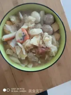 Make A cabbage fan with hot potballs step 11