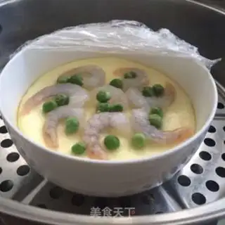 Make Emerald shrimp steamed eggs step 5